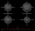 V-ZUG Gas Hob Ceramic 60cm