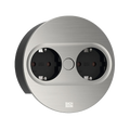 BACHMANN Twist 2 Round 2x Power Sockets  Stainless Steel