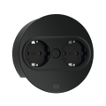 BACHMANN Twist 2 Round 2x Power Sockets Matt Black